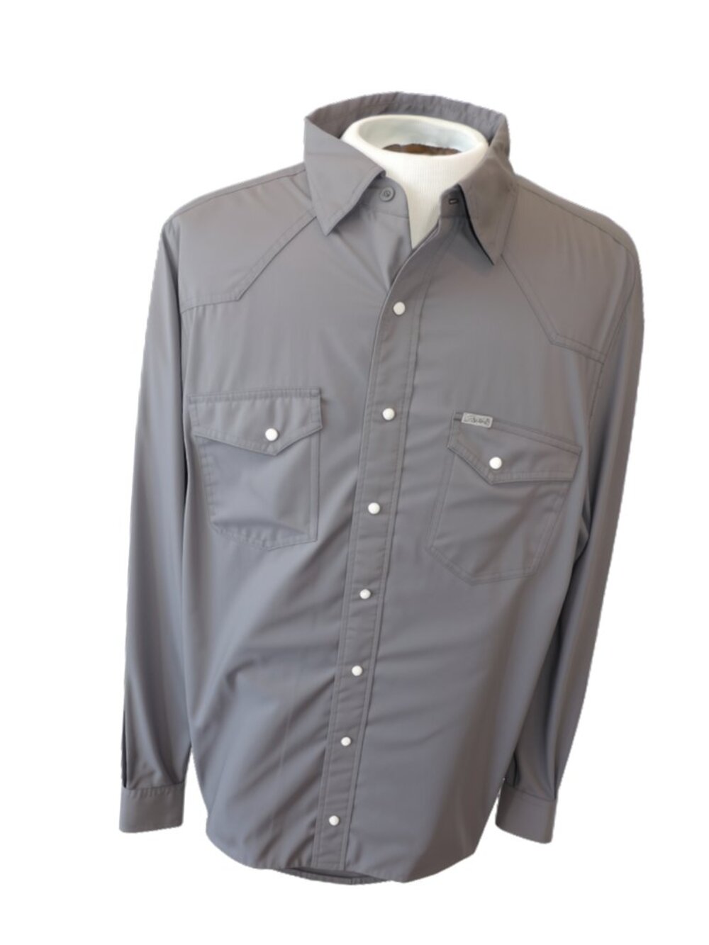 Men's Long Sleeve Western Shirt - Gray